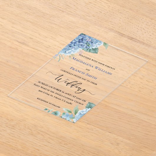 Hydrangea watercolor | wedding  アクリル招待状 (レイダウン)