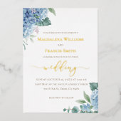 Hydrangea watercolor | wedding Invitation 箔招待状 (正面)