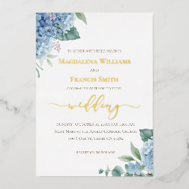 Hydrangea watercolor | wedding Invitation 箔招待状
