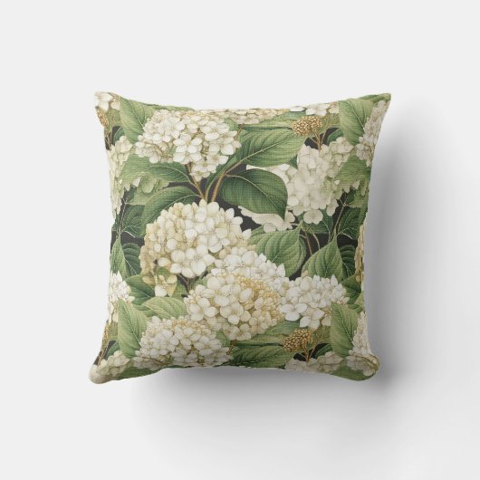 Hydrangea watercolour floral Boho retro flowers クッション (裏面)