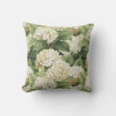Hydrangea watercolour floral Boho retro flowers クッション (正面)