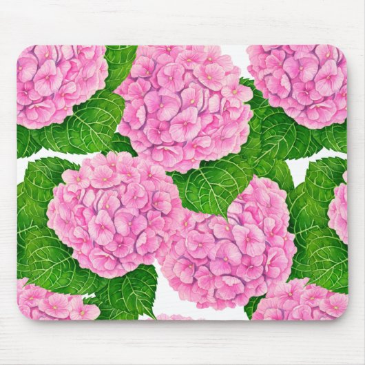 Hydrangea waterolor pattern マウスパッド (正面)