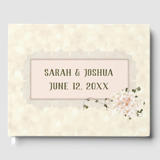 Hydrangea Wedding Blossoms with Frame ゲストブック (正面)