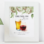 Hydrangea Wedding Decor Open Bar Signs ポスター