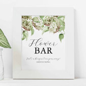 Hydrangea Wedding Flower Bar Signs ポスター
