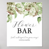 Hydrangea Wedding Flower Bar Signs ポスター (正面)