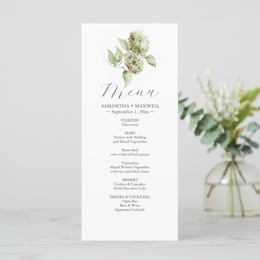 Hydrangea Wedding Menus  メニュー (スタンド正面)