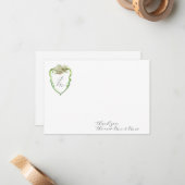 Hydrangea Wedding Monogram Thank You Stationery ノートカード (正面/裏面インサイチュ)