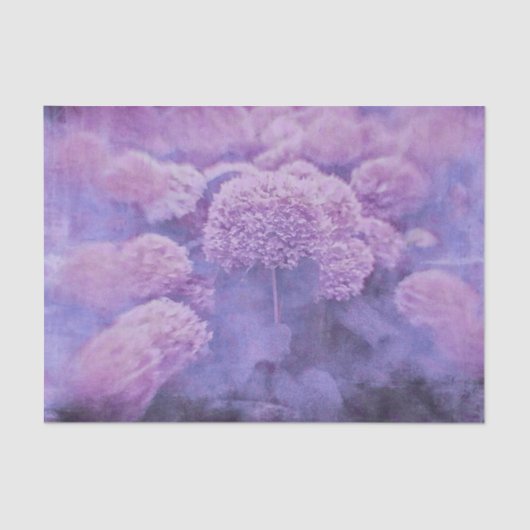 HydrangeasフローラChic Purpleヴィンテージテクスチャ 薄葉紙 (正面)