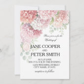  Hydrangeas and roses pastel colours 招待状 (正面)