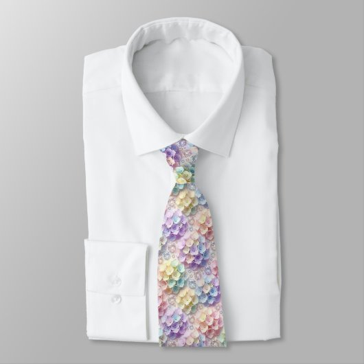  Hydrangeas & Diamonds | Pastel Rainbow Neck Tie ネクタイ (タイ)