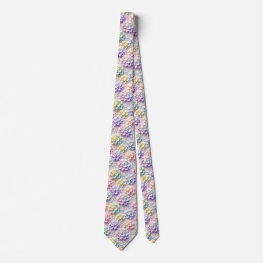  Hydrangeas & Diamonds | Pastel Rainbow Neck Tie ネクタイ (正面)
