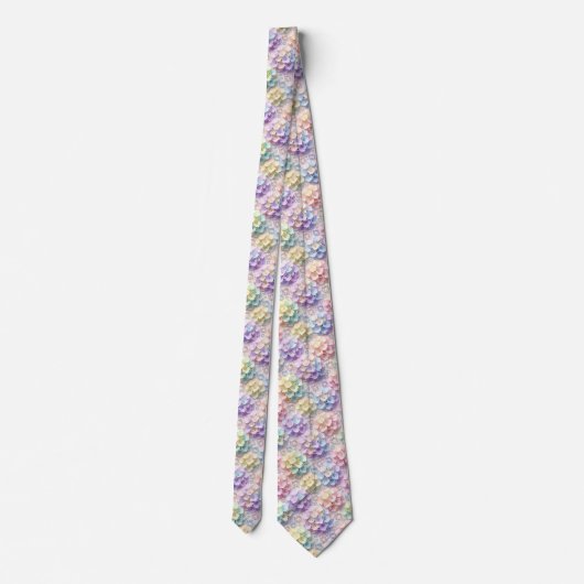  Hydrangeas & Diamonds | Pastel Rainbow Neck Tie ネクタイ (裏面)