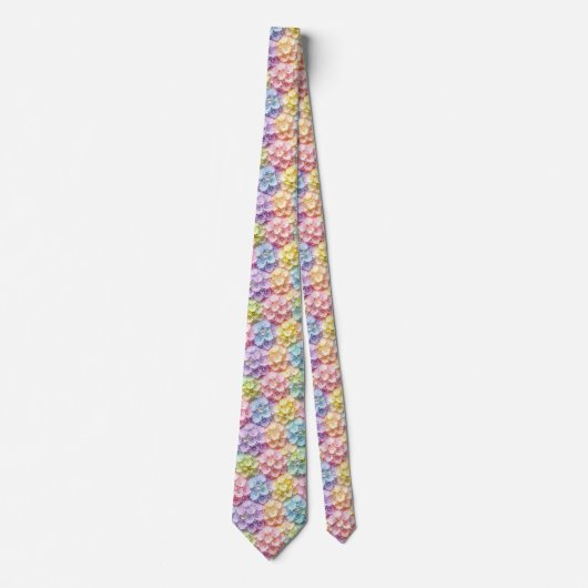  Hydrangeas & Diamonds | Pastel Rainbow Neck Tie ネクタイ (正面)