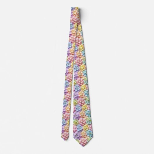  Hydrangeas & Diamonds | Pastel Rainbow Neck Tie ネクタイ (裏面)