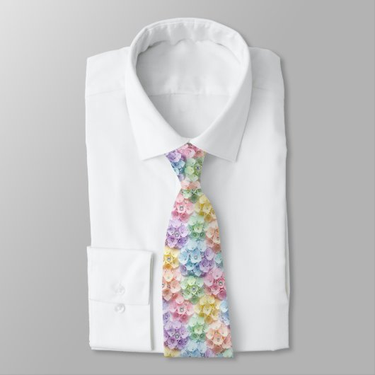  Hydrangeas & Diamonds | Pastel Rainbow Neck Tie ネクタイ (タイ)