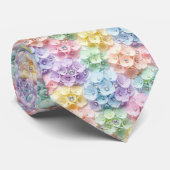  Hydrangeas & Diamonds | Pastel Rainbow Neck Tie ネクタイ (ロール)