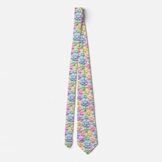  Hydrangeas & Diamonds | Pastel Rainbow Neck Tie ネクタイ (裏面)