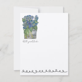 Hydrangeas in Water Flat Notecards (10) ノートカード