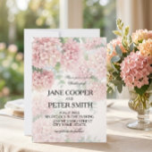 Hydrangeas pastel pink colours. Wedding Invitation 招待状