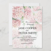 Hydrangeas pastel pink colours. Wedding Invitation 招待状 (正面)