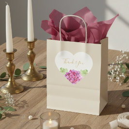 Hydrangeas Pink Hues Floral Wedding Thank You ハートシール