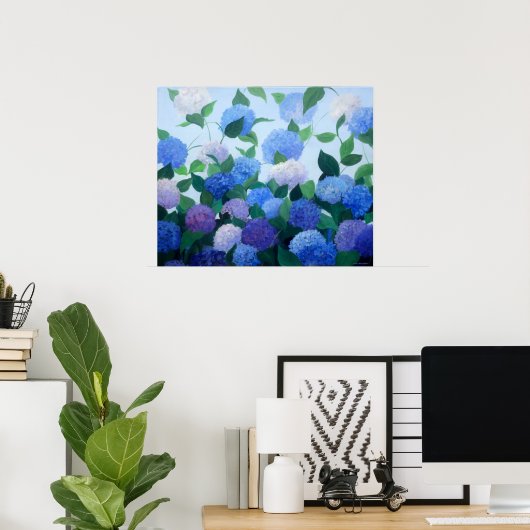 Hydrangeas Print ポスター (ホームオフィス)