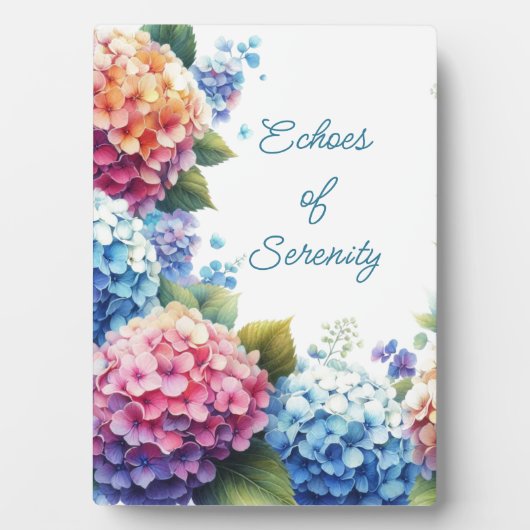 Hydrangeas Serenity Tabletop Plaque with Easel フォトプラーク (正面)