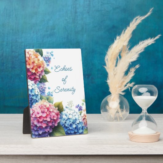 Hydrangeas Serenity Tabletop Plaque with Easel フォトプラーク (側面)