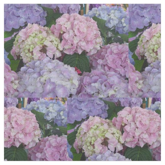 Hydrangiaの紫色の青いピンク ファブリック (クローズアップ)