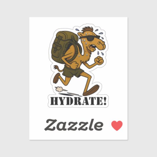 Hydrate – 面白いラクダのランニング フィットネス デザイン シール (シート)