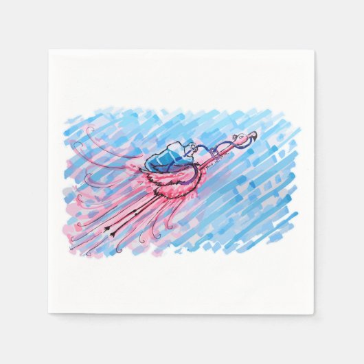 Hydrated Flamingo スタンダードカクテルナプキン (正面)