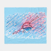 Hydrated Flamingo フリースブランケット (正面(横))