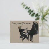 Hyenaピアノ音楽ピアニストファンタジーアートハガキ ポストカード (スタンド正面)