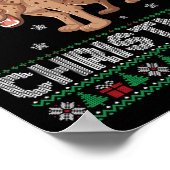 Hyena動物の男性の女性の子供の醜いクリスマスセーター ポスター (角)