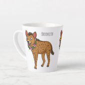 Hyena and flowers cartoon illustration  カフェラテマグ (左アングル)