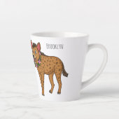 Hyena and flowers cartoon illustration  カフェラテマグ (右)