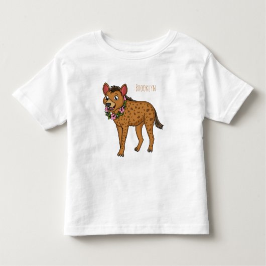Hyena and flowers cartoon illustration  トドラーTシャツ (正面)