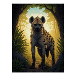 Hyena in a Forest Clearing ポスター