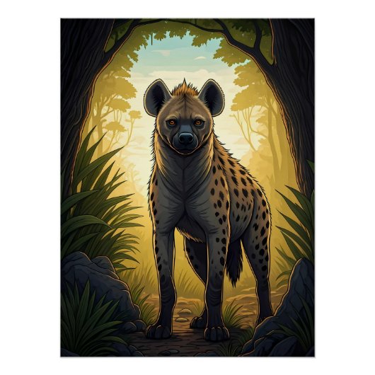 Hyena in a Forest Clearing ポスター (正面)