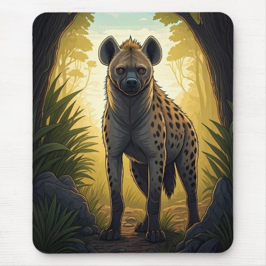 Hyena in a Forest Clearing マウスパッド (正面)