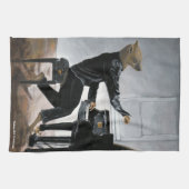 Hyena Piano Music Playerファンタジーアートキッチンタオル キッチンタオル (横)