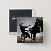 Hyena Piano Music Playerファンタジーアートボタン 缶バッジ (正面&裏面)