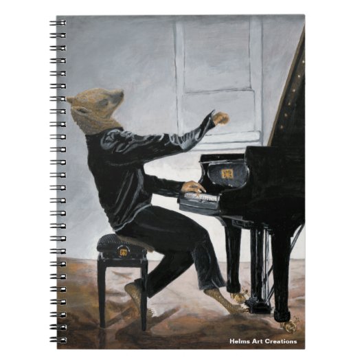 Hyena Piano Music Playerファンタジースパイラルノート ノートブック (正面)