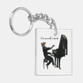 Hyena Piano Music PlayerファンタジーArt Keychain キーホルダー (正面左)