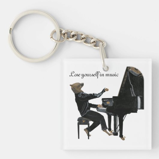 Hyena Piano Music PlayerファンタジーArt Keychain キーホルダー (正面)
