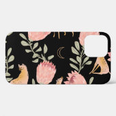 Hyena & Protea:黒い背景シームレス Case-Mate iPhoneケース (裏面 (横))