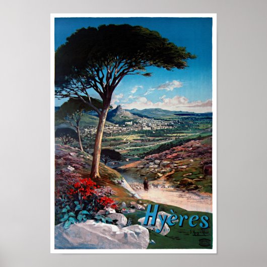 Hyeres, France Vintage Poster Restored ポスター (正面)