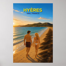 Hyères, France – Vintage Travel Poster ポスター