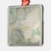 Hyetographicの地図ヨーロッパ メタルオーナメント (左)